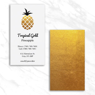 Golden Foil Photo Pineapple Business Card