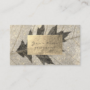 Golden Foil Urban Organic Botanical Black Maple Business Card
