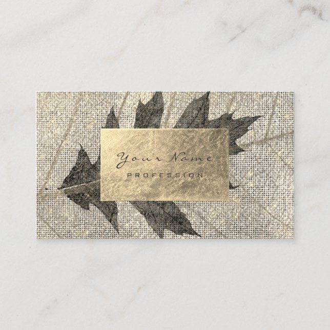 Golden Foil  Urban Organic Botanical Black Maple Business Card (Front)