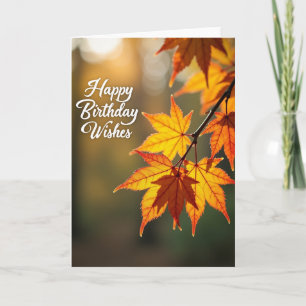 Golden Foliage Birthday Card