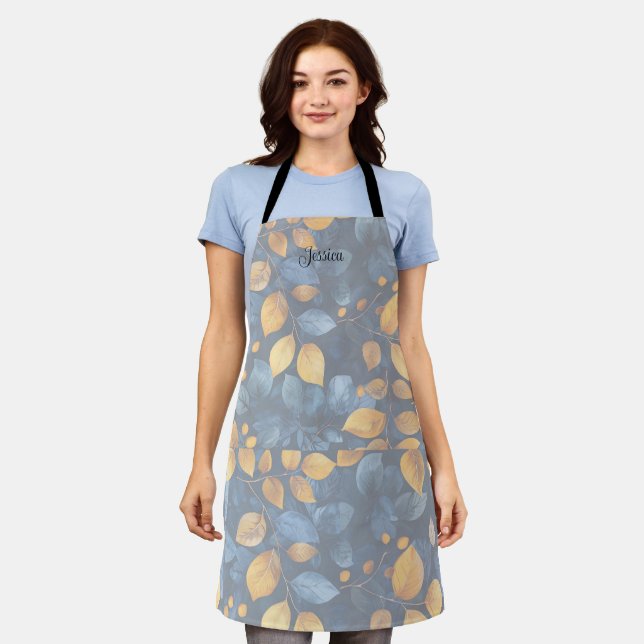 Golden Foliage Dreams Autumn Nature Beauty Apron (Worn)