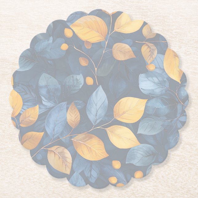 Golden Foliage Dreams Autumn Nature Beauty Paper Coaster (Front)