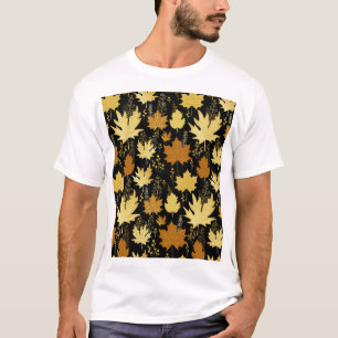Golden foliage, vintage seamless pattern. T-Shirt