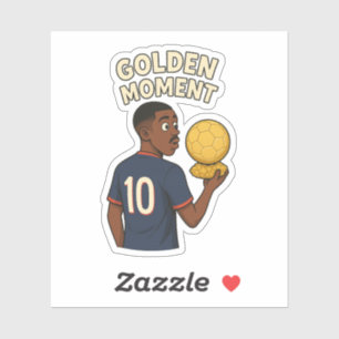 Golden Football Tribute Number 10 Cartoon Stick
