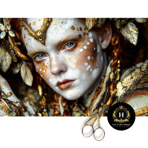 Golden Forest Shaman  Mythic Tribal Decoupage Tissue Paper