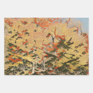 Golden Forest Wrapping Paper Sheet