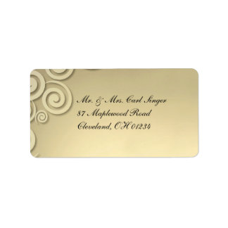 Golden Formal Shipping Address Label