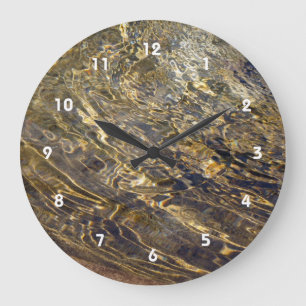 Golden Fountain Water 2 Large Clock