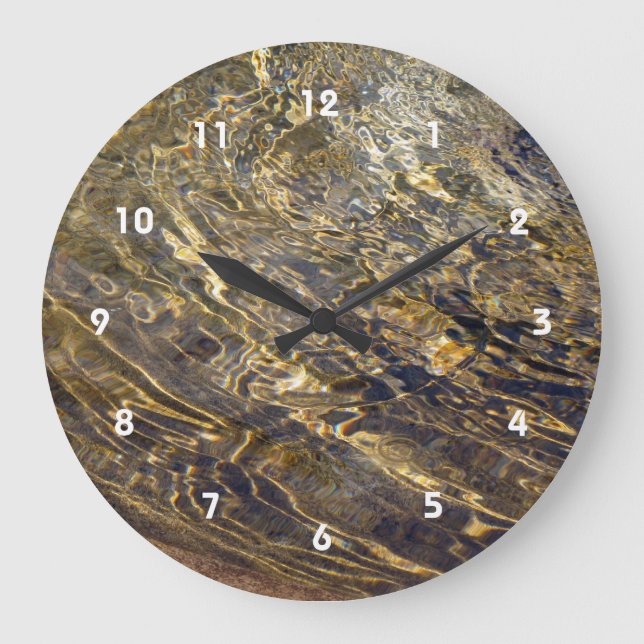 Golden Fountain Water 2 Large Clock (Front)