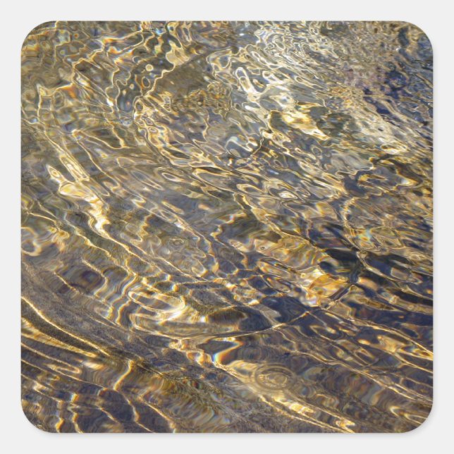 Golden Fountain Water 2 Square Sticker (Front)