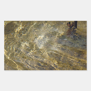 Golden Fountain Water Rectangular Sticker