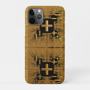 Golden Fractal Crosses iPhone 11 Pro Case