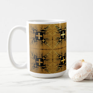 Golden Fractal Crosses  Coffee Mug