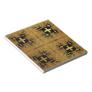 Golden Fractal Crosses Notepad
