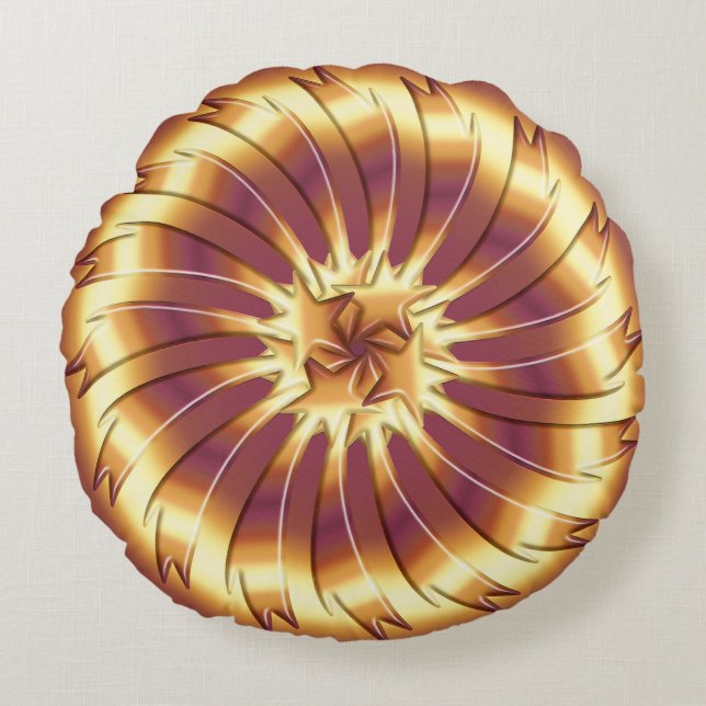 golden fractal element round cushion (Front)