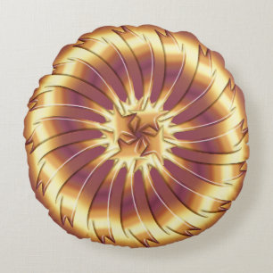 golden fractal element round cushion