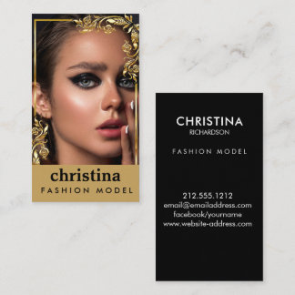 Golden frame actor model singer dancer photo business card