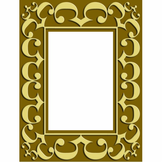 Golden Frame Ornament Photo Sculpture Decoration (Front)