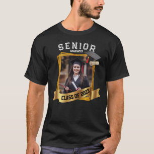 Golden Frame Photo Senior Graduation Party T-Shirt