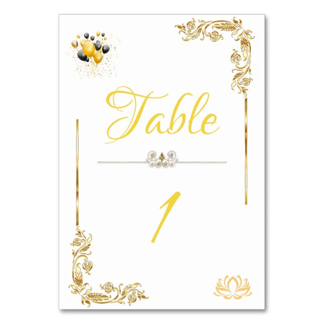 Golden frame table number (Front)