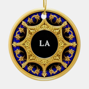 Golden Frame with Ornate Details Ceramic Tree Decoration