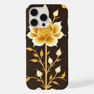 Golden Framed Rose Decorative Artwork iPhone 15 Pro Max Case