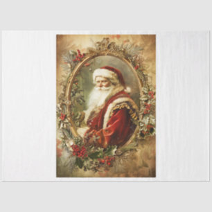 Golden Framed Santa Tissue Paper
