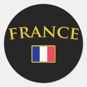 Golden France Classic Round Sticker