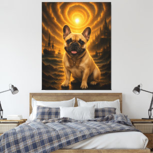 Golden French Bulldog Butterfly Fantasy Art Print