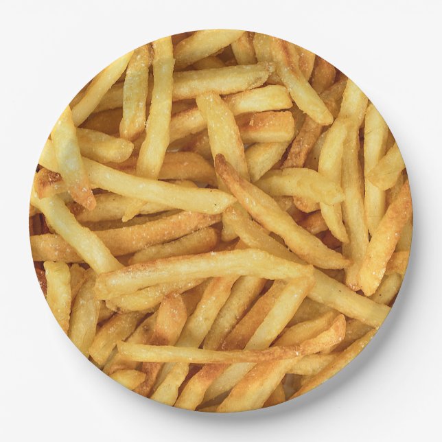 Golden French Fries Paper Plate (Front)