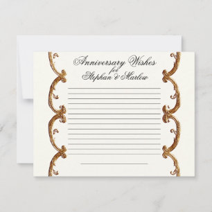 Golden French Swirl Wishes Notes 50th Anniversary