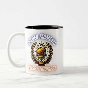 Golden Fried Chicken Trophy Glory Two-Tone Coffee Mug