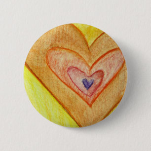 Golden Frienship Hearts Art Lapel Pins or Buttons