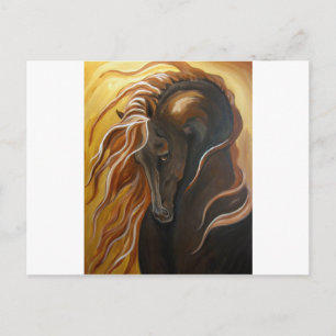 Golden Friesian Horse Postcard
