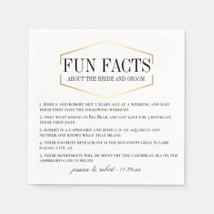 Golden Fun Facts Personalised Paper Napkins