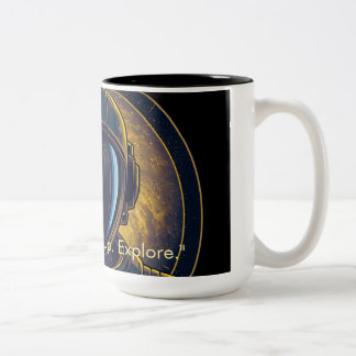 Golden Galaxy Astronaut Circular Vector Coffee Mug
