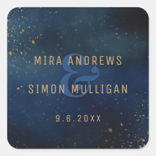 Golden Galaxy Square Sticker