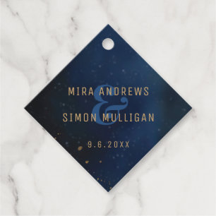 Golden Galaxy Wedding Shower Favour Tags
