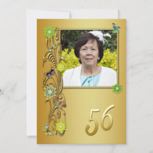 Golden Garden 56th Birthday party invitation
