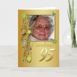 Golden Garden 95th Photo Birthday Card