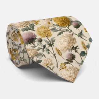 Golden Garden Chrysanthemum Wedding Tie