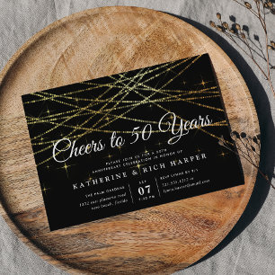 Golden Garland Any Year Anniversary Party Invitation