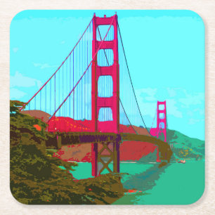 Golden_Gate_Bridge_2015_0422 Square Paper Coaster