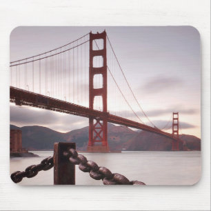 Golden Gate Bridge against mountains Mouse Mat