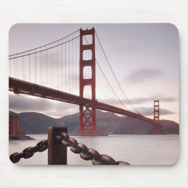 Golden Gate Bridge against mountains Mouse Mat (Front)