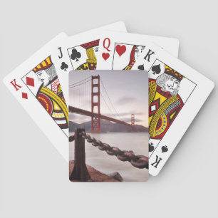 Golden Gate Bridge against mountains Playing Cards