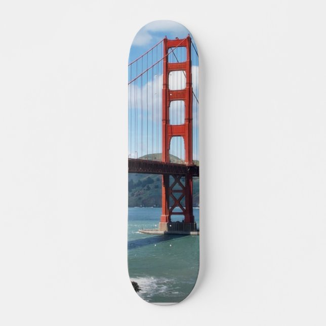 Golden Gate Bridge And Fort Point In San Francisco Skateboard (Front)