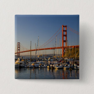 Golden Gate Bridge and San Francisco 2 15 Cm Square Badge