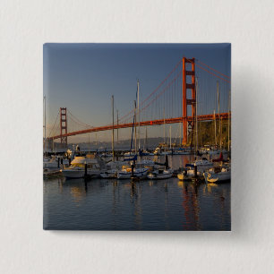 Golden Gate Bridge and San Francisco 4 15 Cm Square Badge