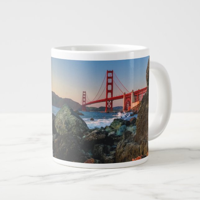 Golden Gate Bridge at Dusk | San Francisco Large Coffee Mug (Front Right)